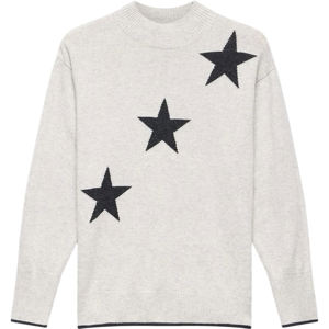 Mint Velvet Grey Star Motif Crew Neck Jumper